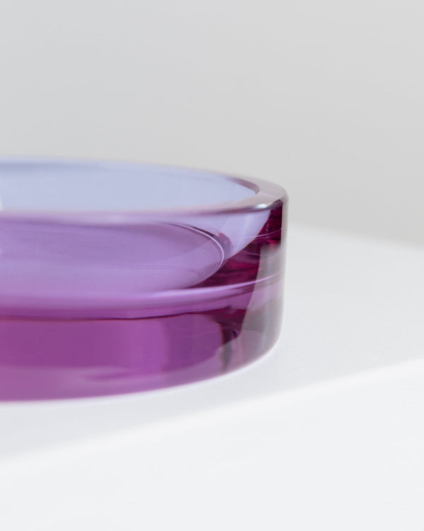 Vintage Murano Glass Ashtray - Purple, Solid, Elegant - Design Italy 1970s - Gift Idea, Retro Decoration, Pop Art - Bottega Jacobs