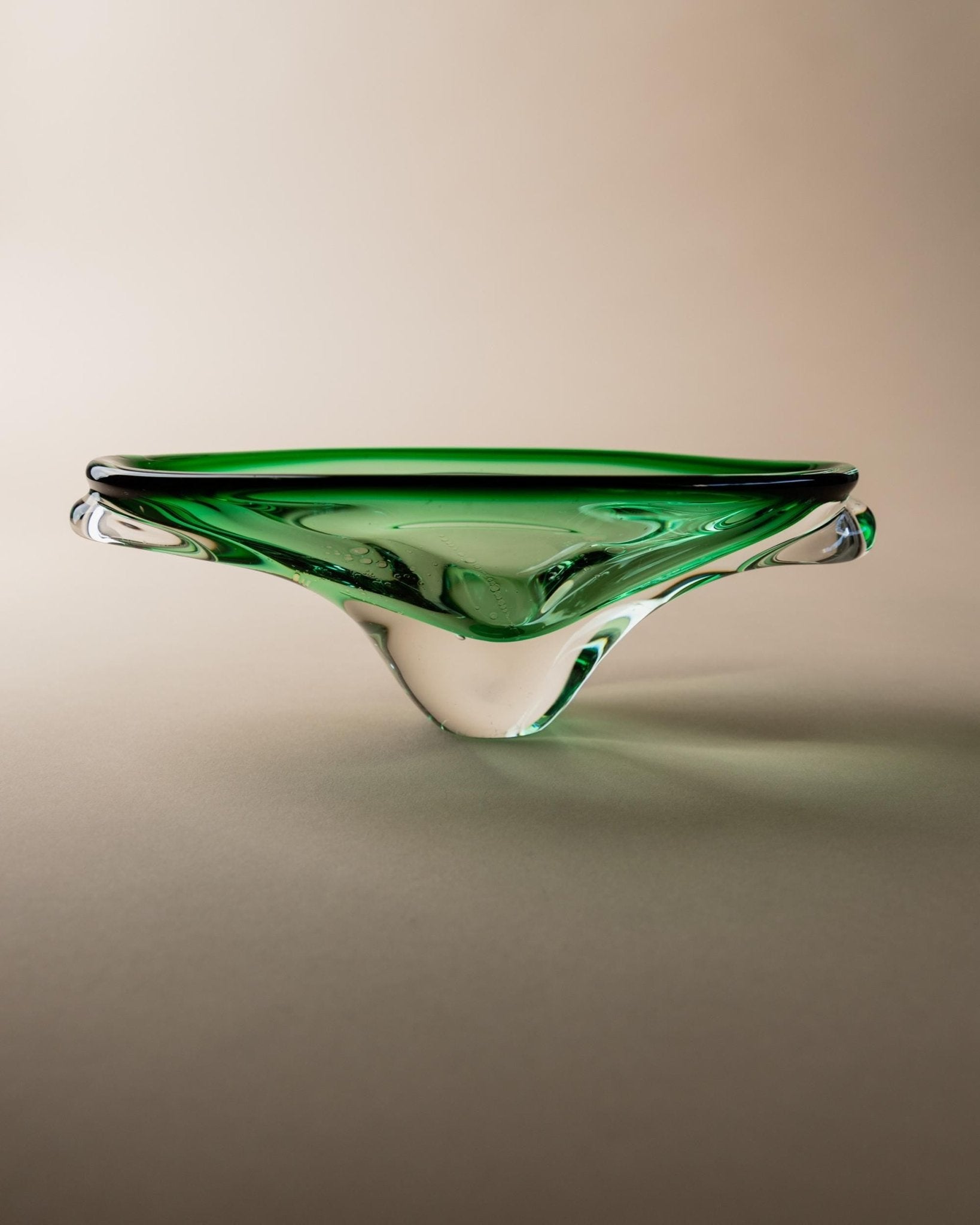 Vintage Murano Glass Bowl Green - Organic Shape Vide Poche - Ashtray or Soap Bowl - Italy 1970s - timeless Table Decoration, Gift Idea_Bottega Jacobs