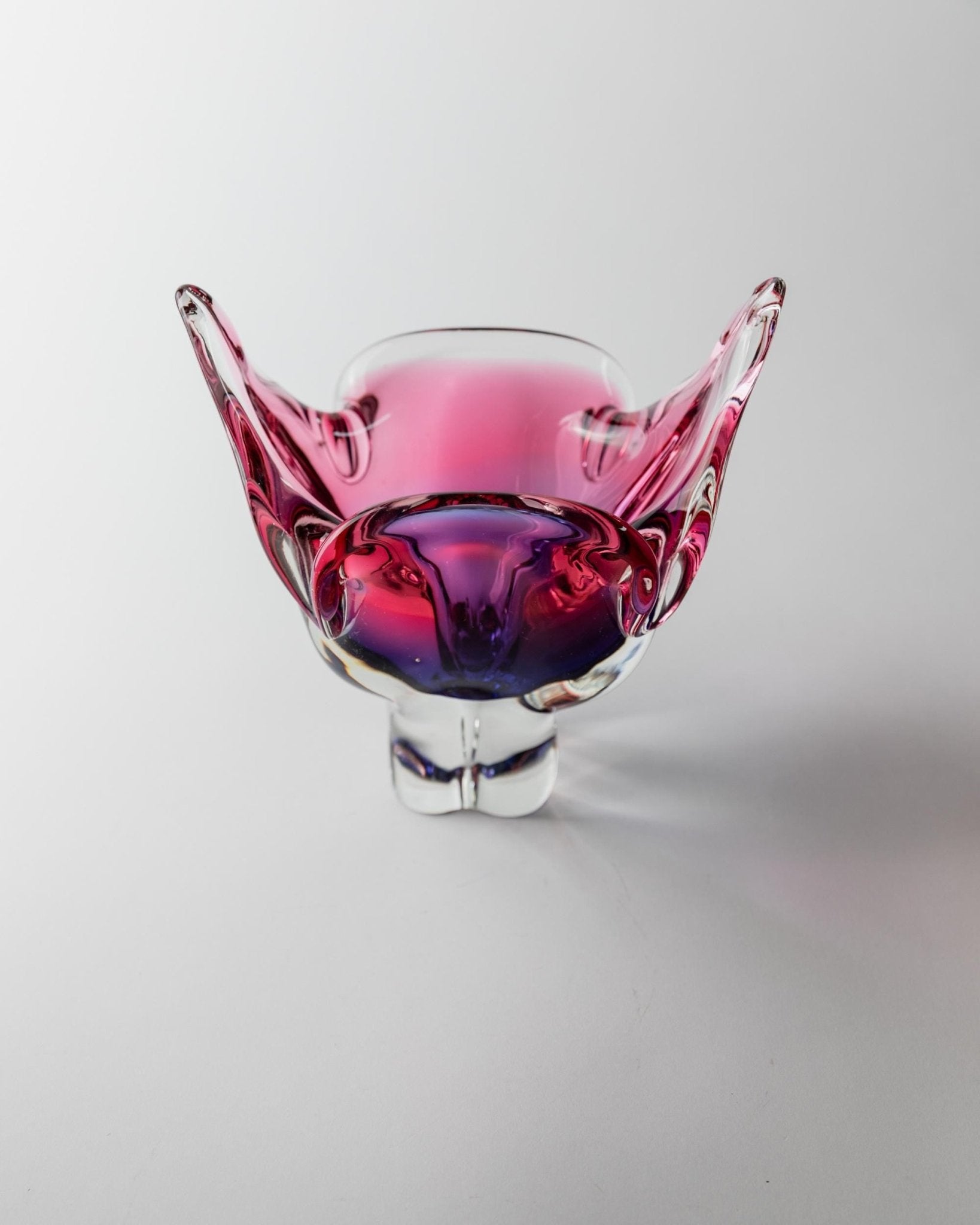 Vintage Murano Glass Bowl - Pink and Blue Organic Shape with Tips - Mid Century Design Italy 1970s - Elegant Table Decor, Noble Gift Idea_Bottega Jacobs
