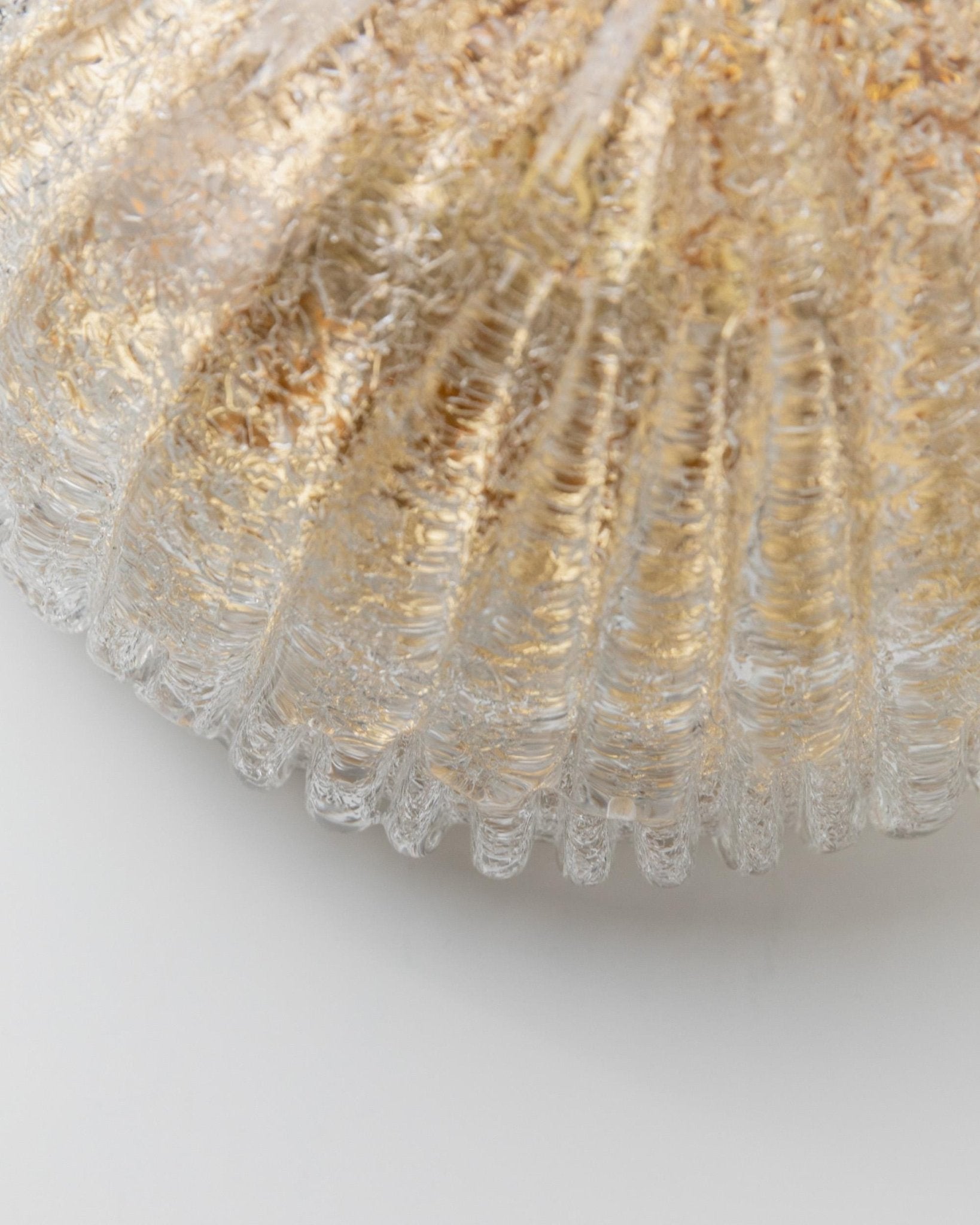 Vintage Murano Glass Ceiling Lamp - Plafoniere in clear Glass with Structure, Golden Metal - Hollywood Regency Style Italy 1960s - Gift idea_Bottega Jacobs