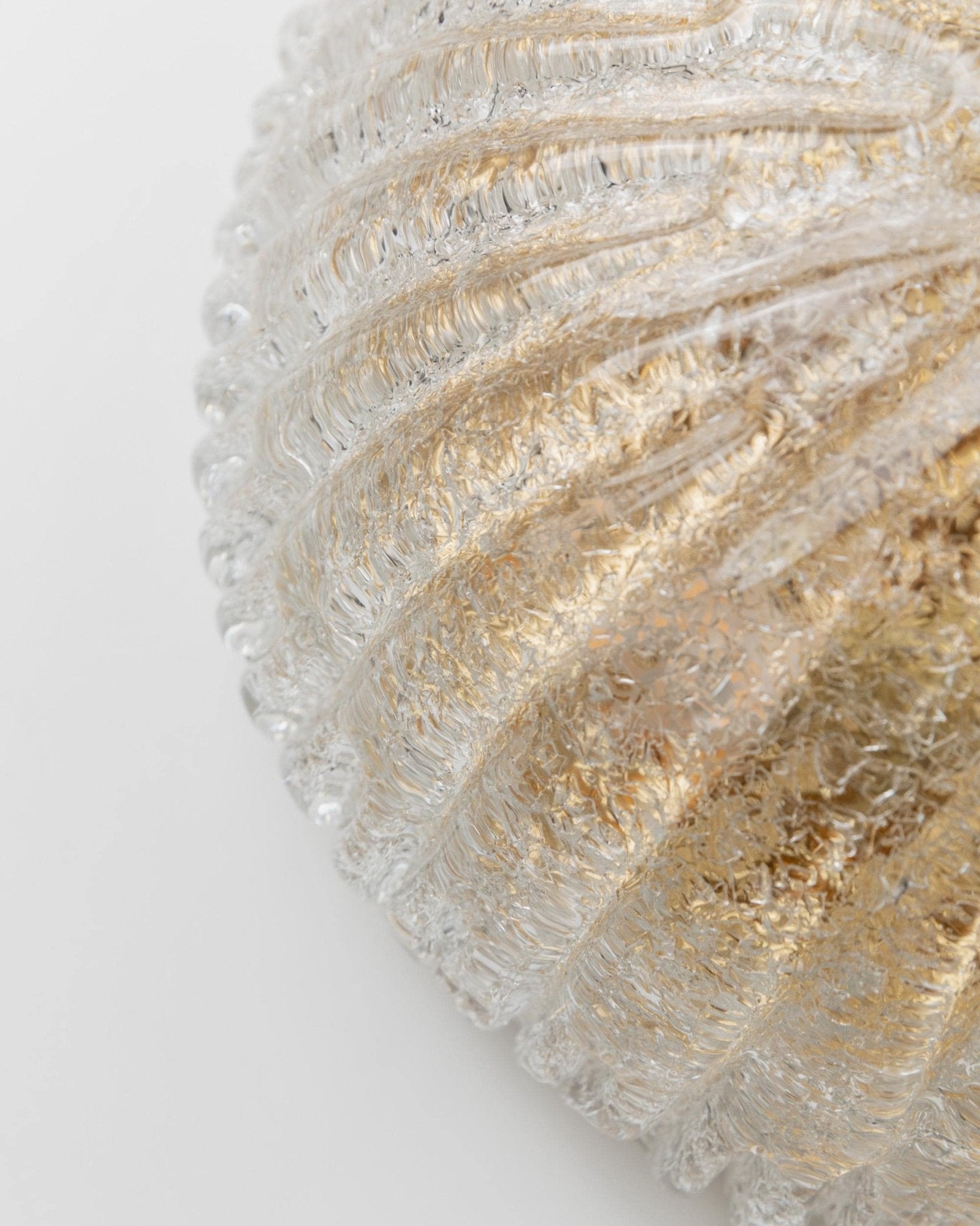 Vintage Murano Glass Ceiling Lamp - Plafoniere in clear Glass with Structure, Golden Metal - Hollywood Regency Style Italy 1960s - Gift idea_Bottega Jacobs