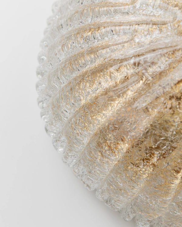 Vintage Murano Glass Ceiling Lamp - Plafoniere in clear Glass with Structure, Golden Metal - Hollywood Regency Style Italy 1960s - Gift idea_Bottega Jacobs