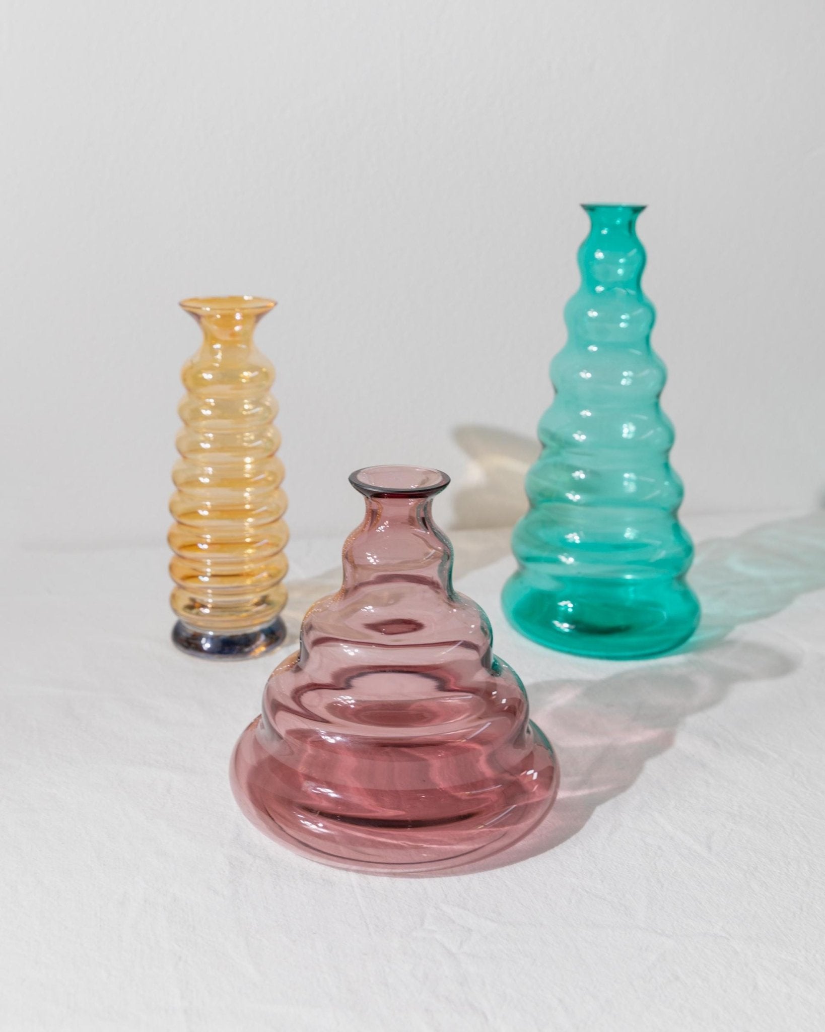 Vintage Murano glass vase by Enrico Coveri - Turquoise, wavy bubble shape - Design Italy 1980s - Gift idea, retro decoration Poppy_Bottega Jacobs