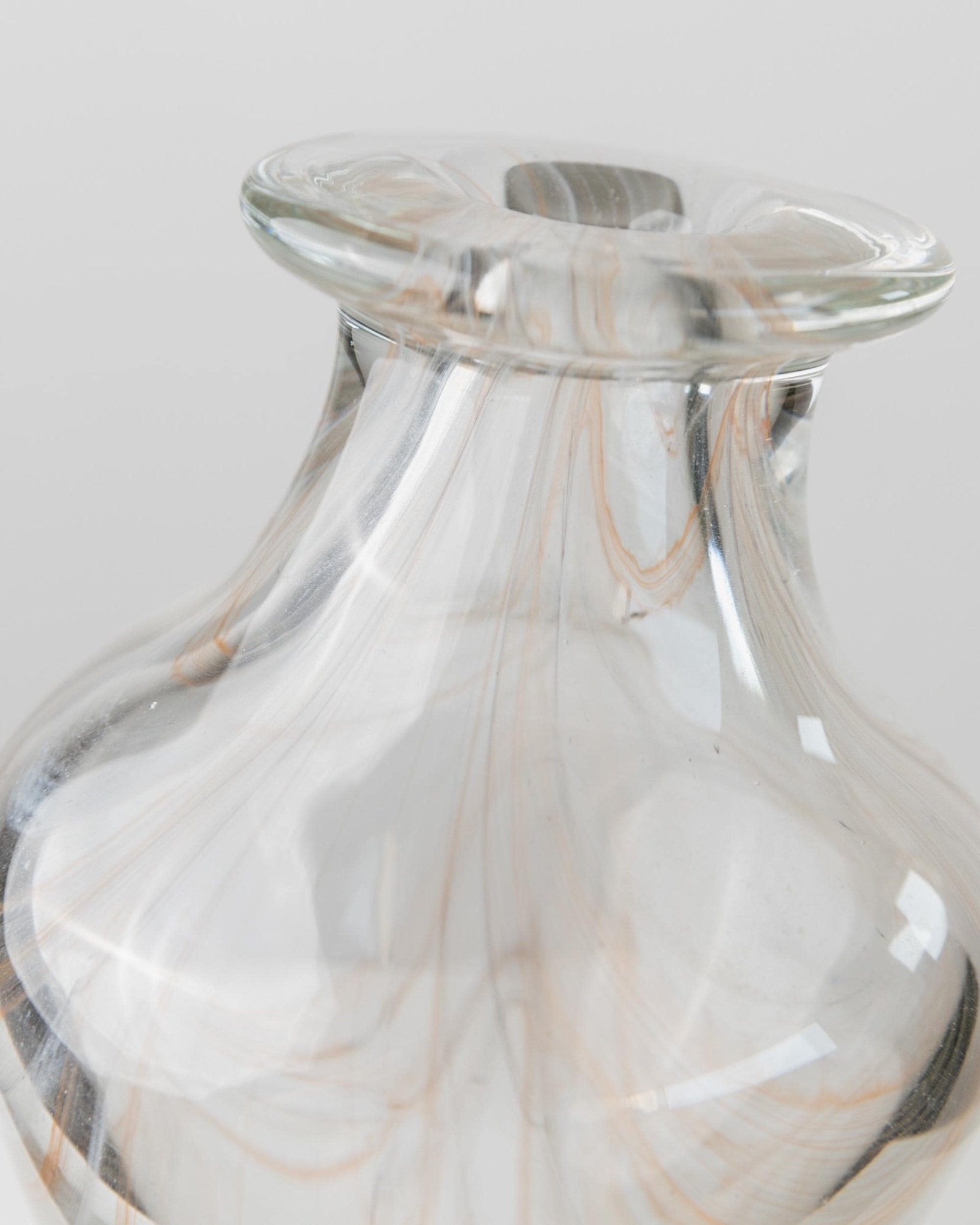 Vintage Murano Glass Vase - Subtle Swirled Clear Glass - Heavy Quality Glass Art - Timeless Design Italy 1970s - Table Decor, Gift Idea_Bottega Jacobs