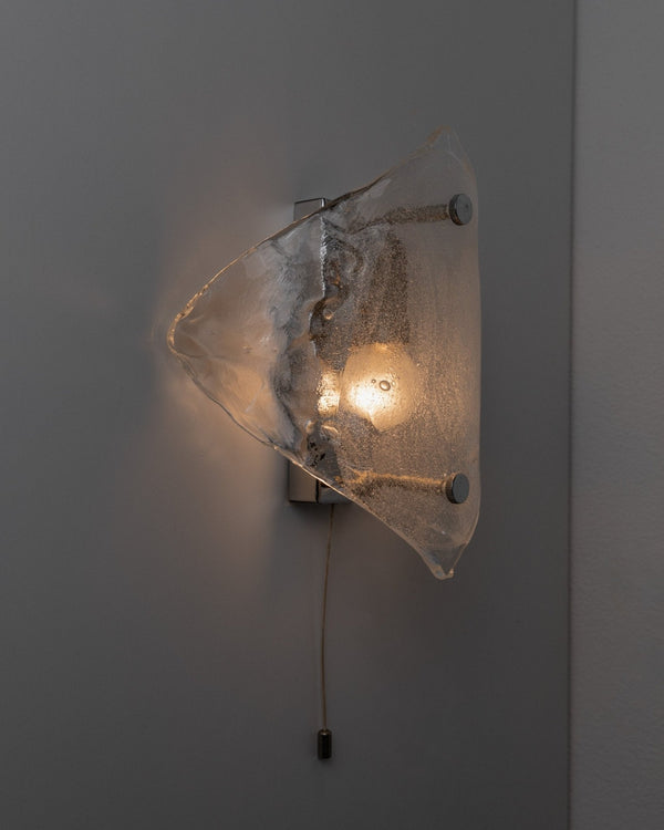 Vintage Murano glass wall lamp by Kalmar - Design Carlo Nason Italy 1970s - Glass and metal - Decorative wall lamp, elegant gift - Bottega Jacobs