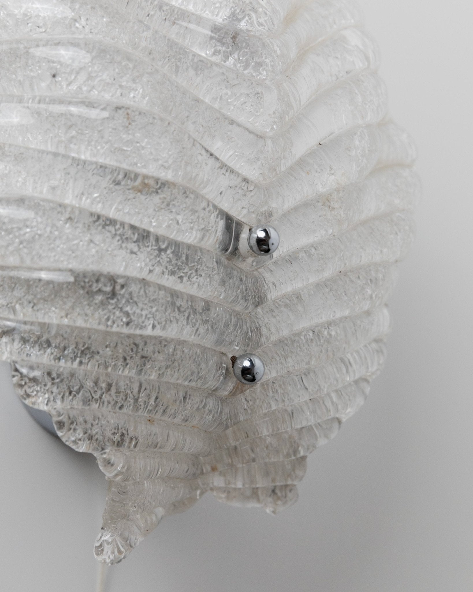 Vintage Murano glass wall lamp for Honsel lamps 1970s - timeless leaf motif, glass and metal - decorative wall lamp, elegant gift - Bottega Jacobs
