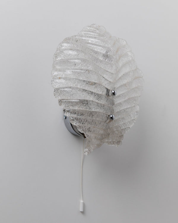 Vintage Murano glass wall lamp for Honsel lamps 1970s - timeless leaf motif, glass and metal - decorative wall lamp, elegant gift - Bottega Jacobs
