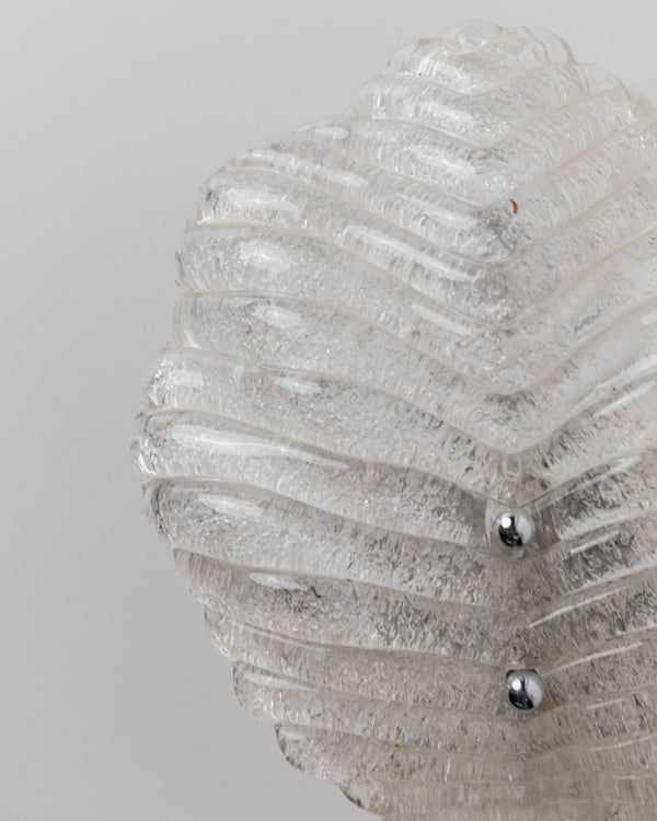 Vintage Murano glass wall lamp for Honsel lamps 1970s - timeless leaf motif, glass and metal - decorative wall lamp, elegant gift - Bottega Jacobs