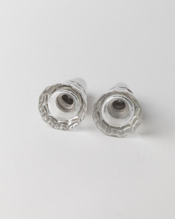 Vintage Salt and Pepper Shakers - Silver - Plated and Glass, Conical Shape - minimal Design Italy 1950s - Elegant Table Decor, Gift Idea_Bottega Jacobs