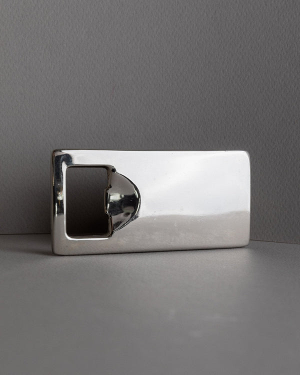 Vintage silver - plated bottle opener - timeless, simple - Space Age Design Italy 1970s - elegant gift idea, retro table decoration - Bottega Jacobs