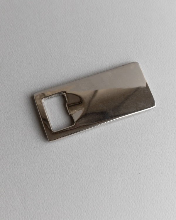 Vintage silver - plated bottle opener - timeless, simple - Space Age Design Italy 1970s - elegant gift idea, retro table decoration - Bottega Jacobs