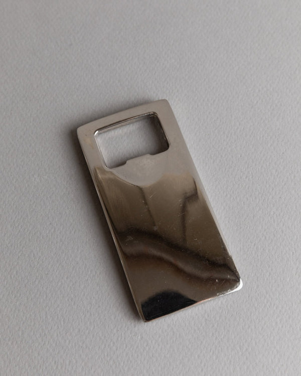 Vintage silver - plated bottle opener - timeless, simple - Space Age Design Italy 1970s - elegant gift idea, retro table decoration - Bottega Jacobs