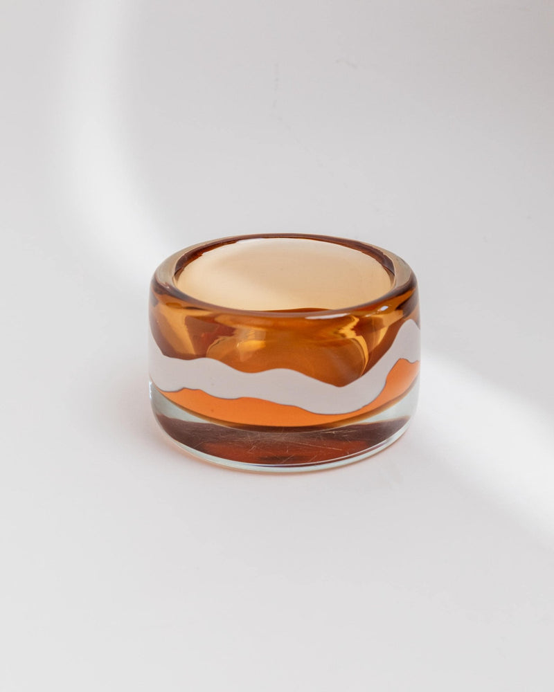Vintage Skrdlovice Glass Bowl by Jaroslav Svoboda - Bold Orange Design Czech Republic 1970s - Ashtray or Glass Bowl, Table Decor, Gift Idea_Bottega Jacobs