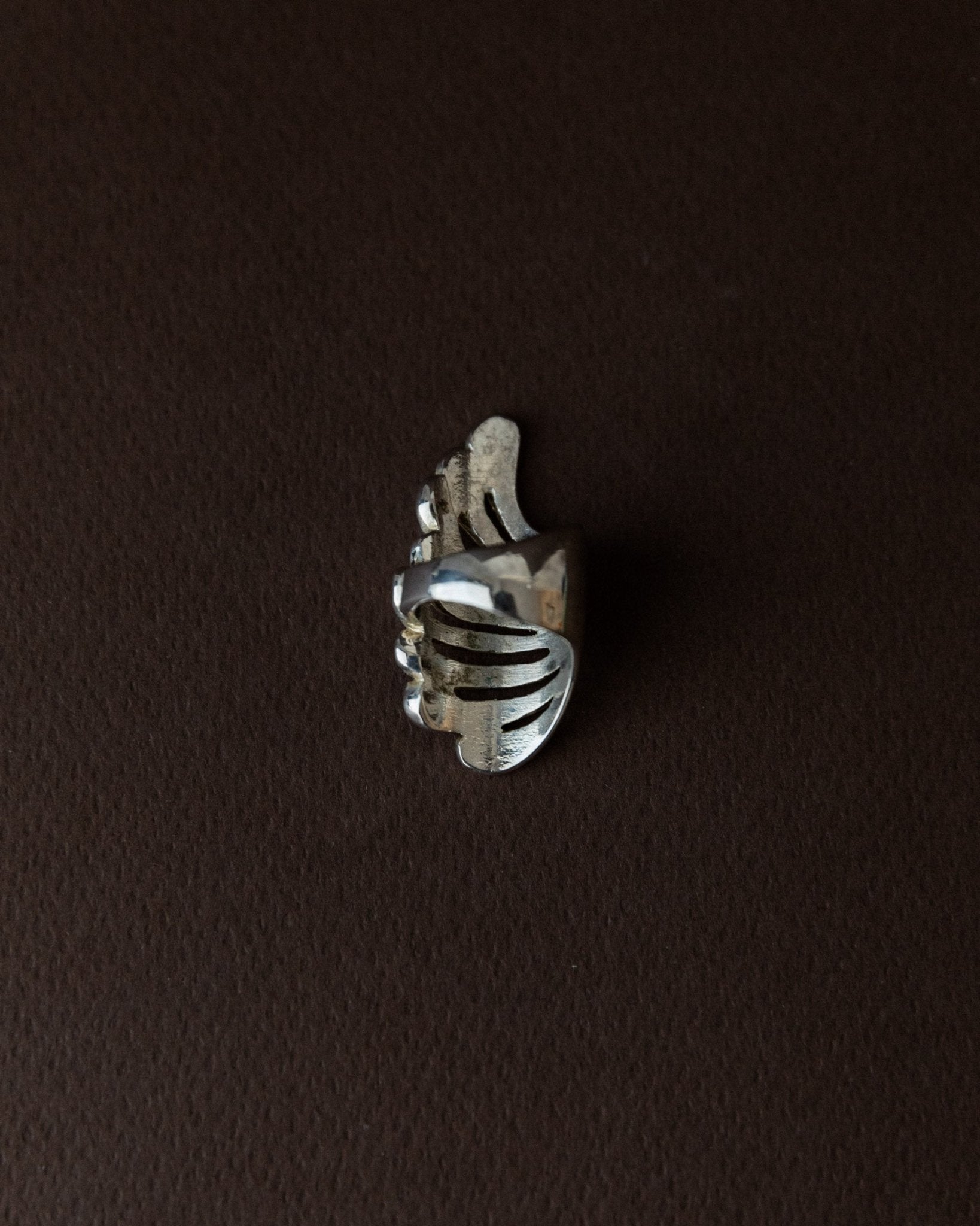 Vintage statement ring wings - sterling silver, timeless design Italy 1970s - retro jewelry, elegant gift idea for her - Bottega Jacobs