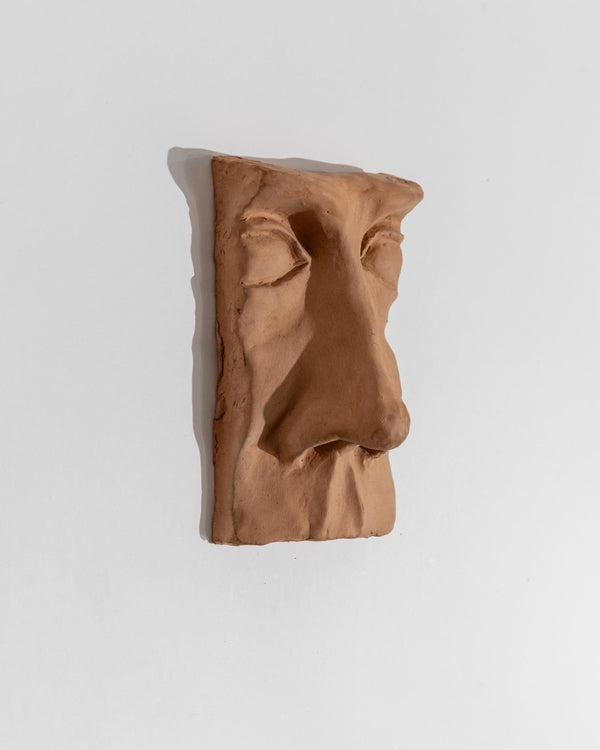 Vintage Terracotta Sculpture of Face - Wall Relief Handmade Face Motif, Italy 1960s - Very Decorative, Collector's Item, Unique Gift Idea_Bottega Jacobs
