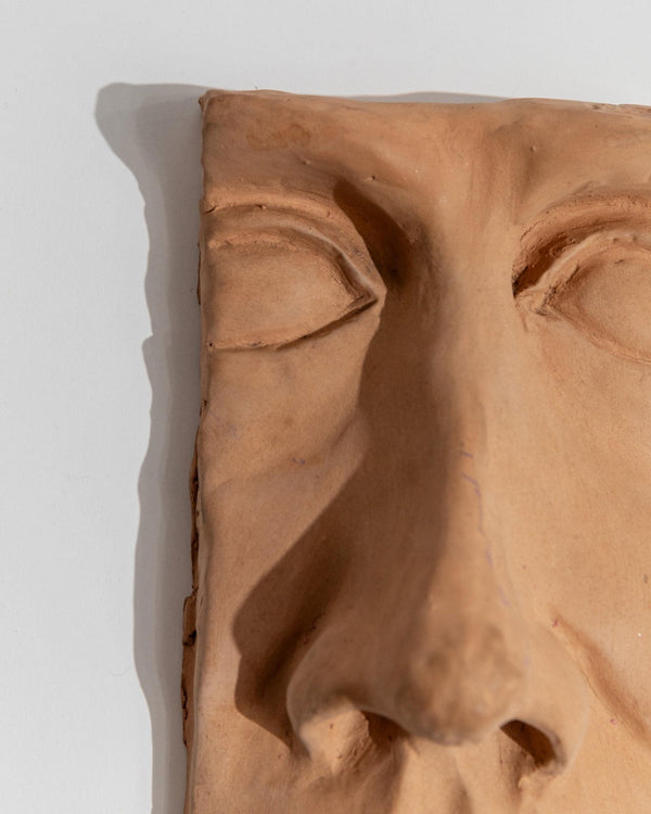Vintage Terracotta Sculpture of Face - Wall Relief Handmade Face Motif, Italy 1960s - Very Decorative, Collector's Item, Unique Gift Idea_Bottega Jacobs