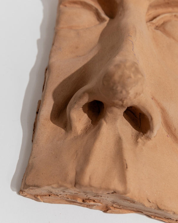 Vintage Terracotta Sculpture of Face - Wall Relief Handmade Face Motif, Italy 1960s - Very Decorative, Collector's Item, Unique Gift Idea_Bottega Jacobs