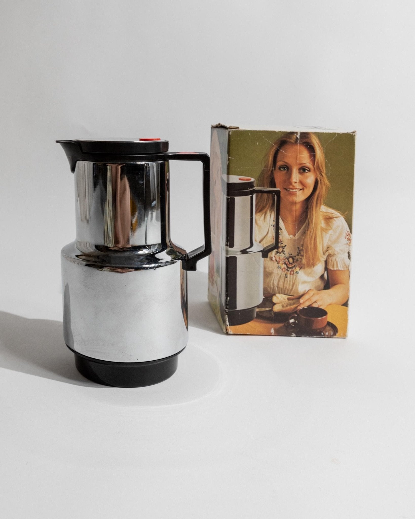 Vintage Thermos Flask Chrome - Timeless Design by Rido Busse for Dr. Zimmermann 1970s - Model NR. 690 with Original Box - Table Decor, Gift_Bottega Jacobs