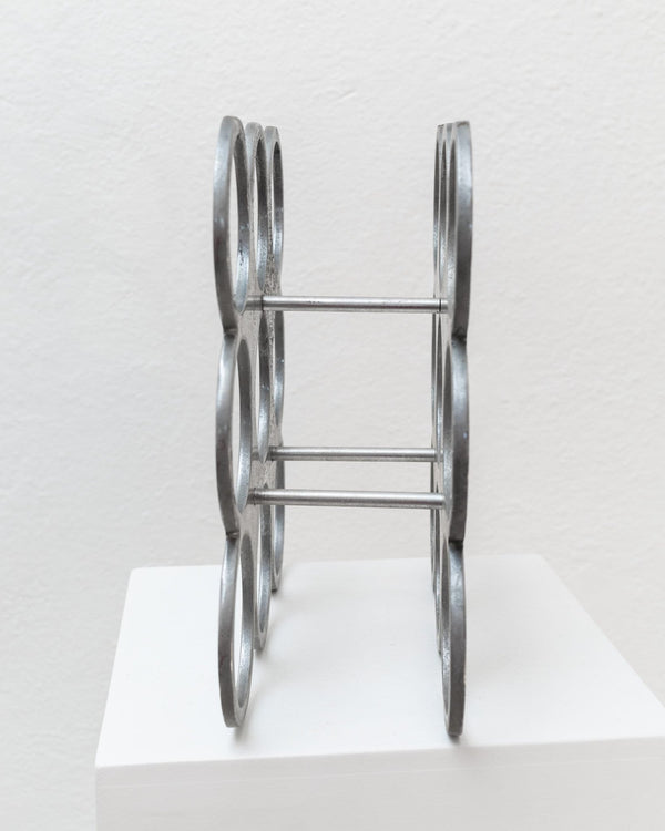 Vintage wine rack - made of metal for 9 bottles - Space Age Design - Italy 1970s - Bottega Jacobs