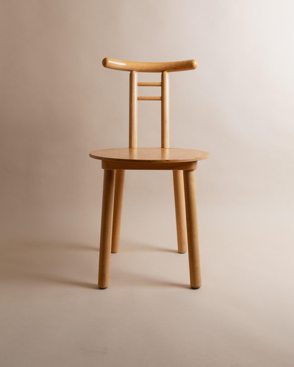 Vintage Wooden Chair - Minimalist Design Italy 1980s - Light Wood, Timeless Form, Japanese Style - Decorative, Gift Idea_Bottega Jacobs
