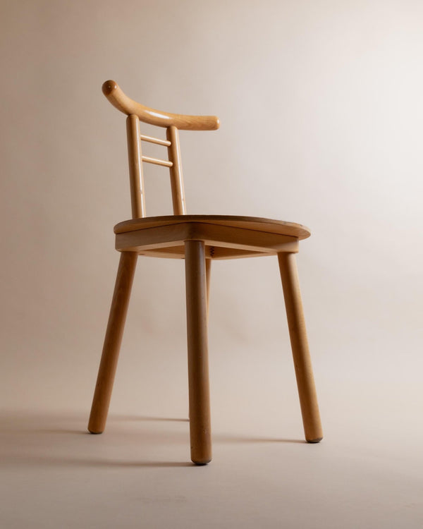 Vintage Wooden Chair - Minimalist Design Italy 1980s - Light Wood, Timeless Form, Japanese Style - Decorative, Gift Idea_Bottega Jacobs