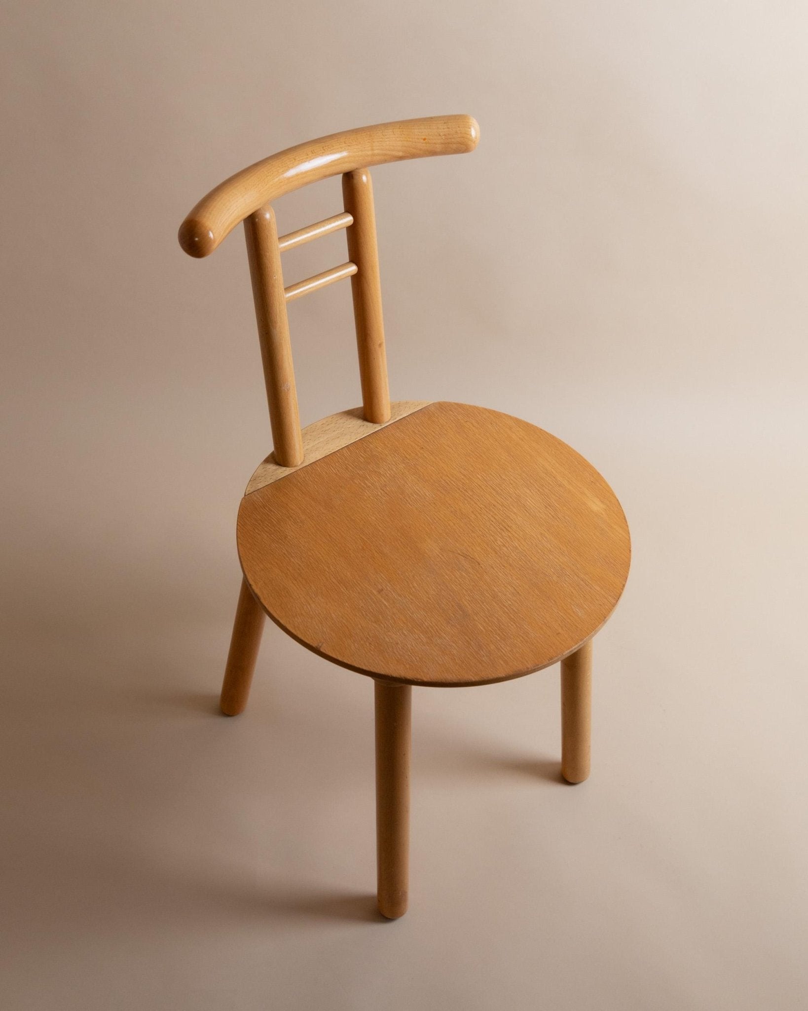 Vintage Wooden Chair - Minimalist Design Italy 1980s - Light Wood
