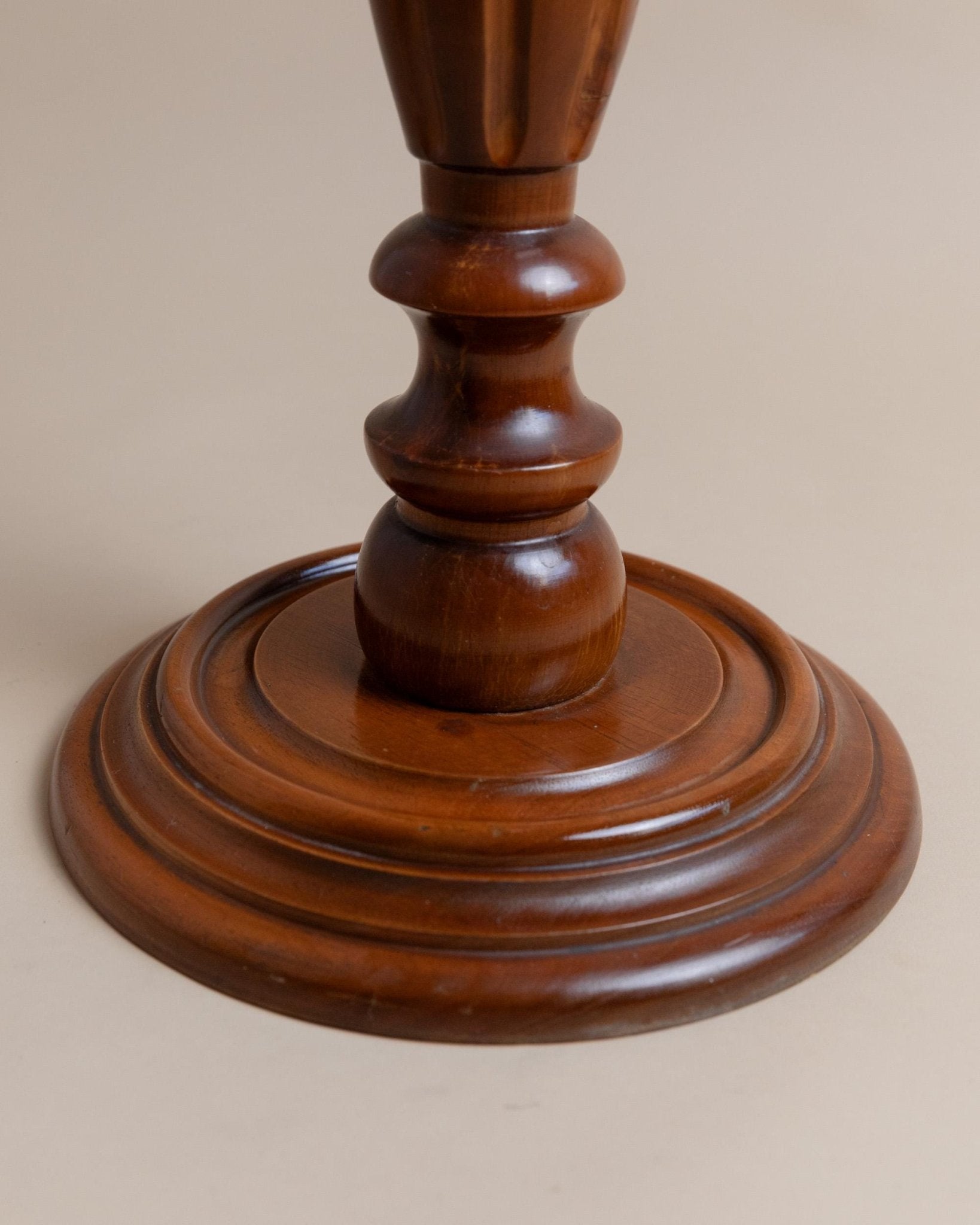 Vintage wooden flower stand, column table - solid wood handcrafted Italy 1960s, presentation of art, plants, vases - gift idea_Bottega Jacobs