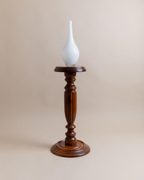 Vintage wooden flower stand, column table - solid wood handcrafted Italy 1960s, presentation of art, plants, vases - gift idea_Bottega Jacobs