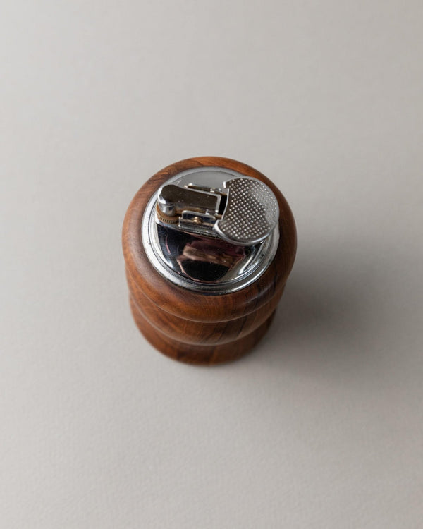 Vintage Wooden Lighter - Elegant Curved Table Lighter - Italy 1960s - Decorative Smoking Accessories, Gift Idea unique_Bottega Jacobs