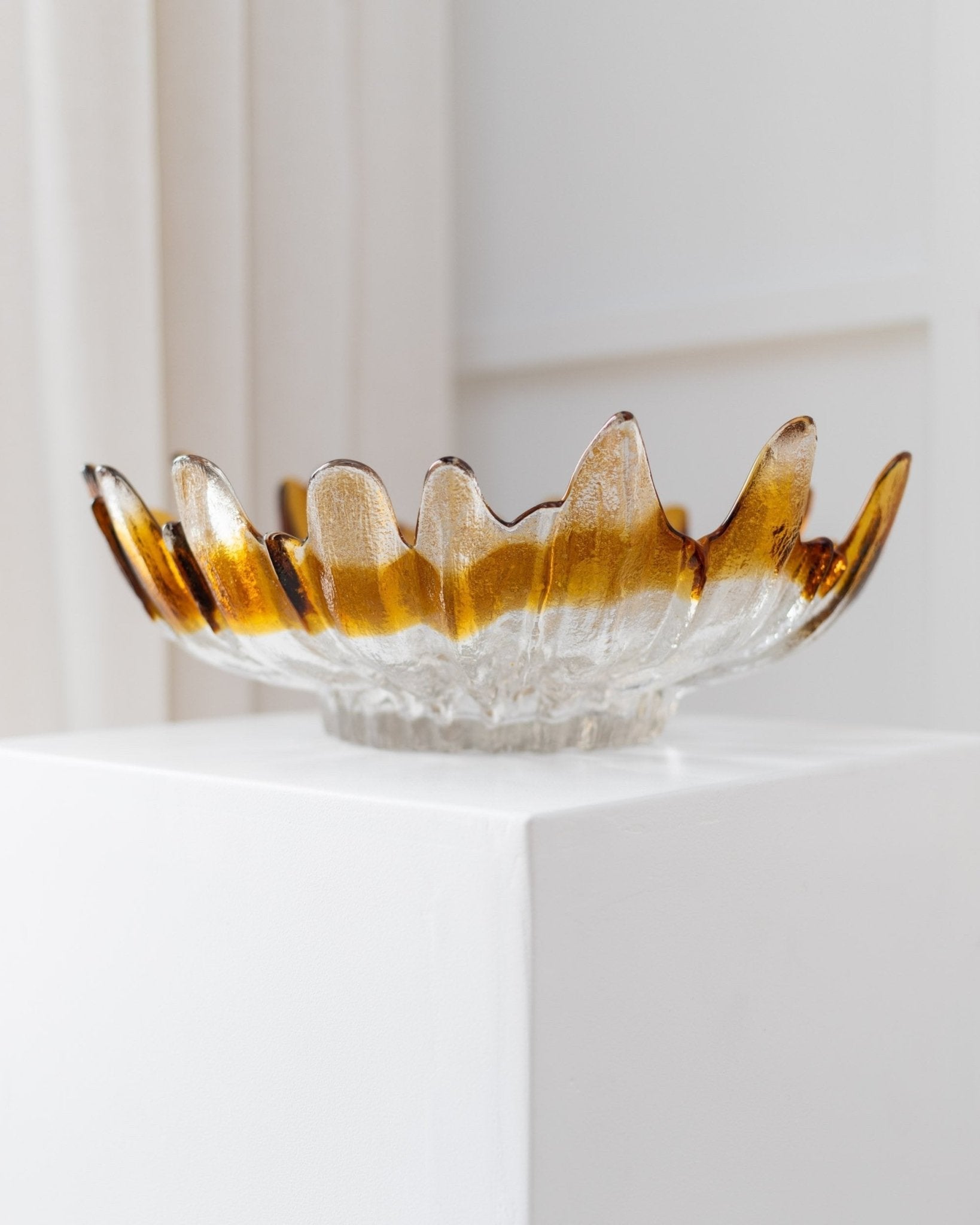 XL Finnish vintage glass bowl - Humppila era - Mid century design - 1970s - Bottega Jacobs