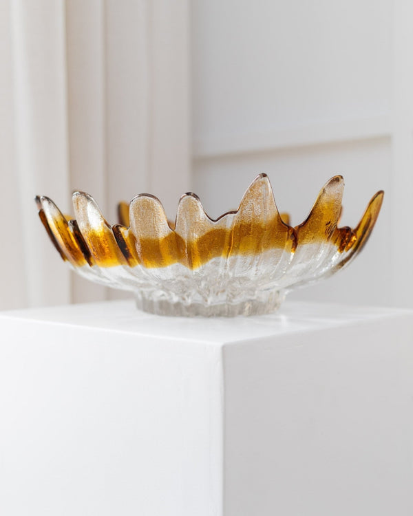 XL Finnish vintage glass bowl - Humppila era - Mid century design - 1970s - Bottega Jacobs