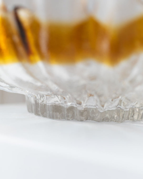XL Finnish vintage glass bowl - Humppila era - Mid century design - 1970s - Bottega Jacobs