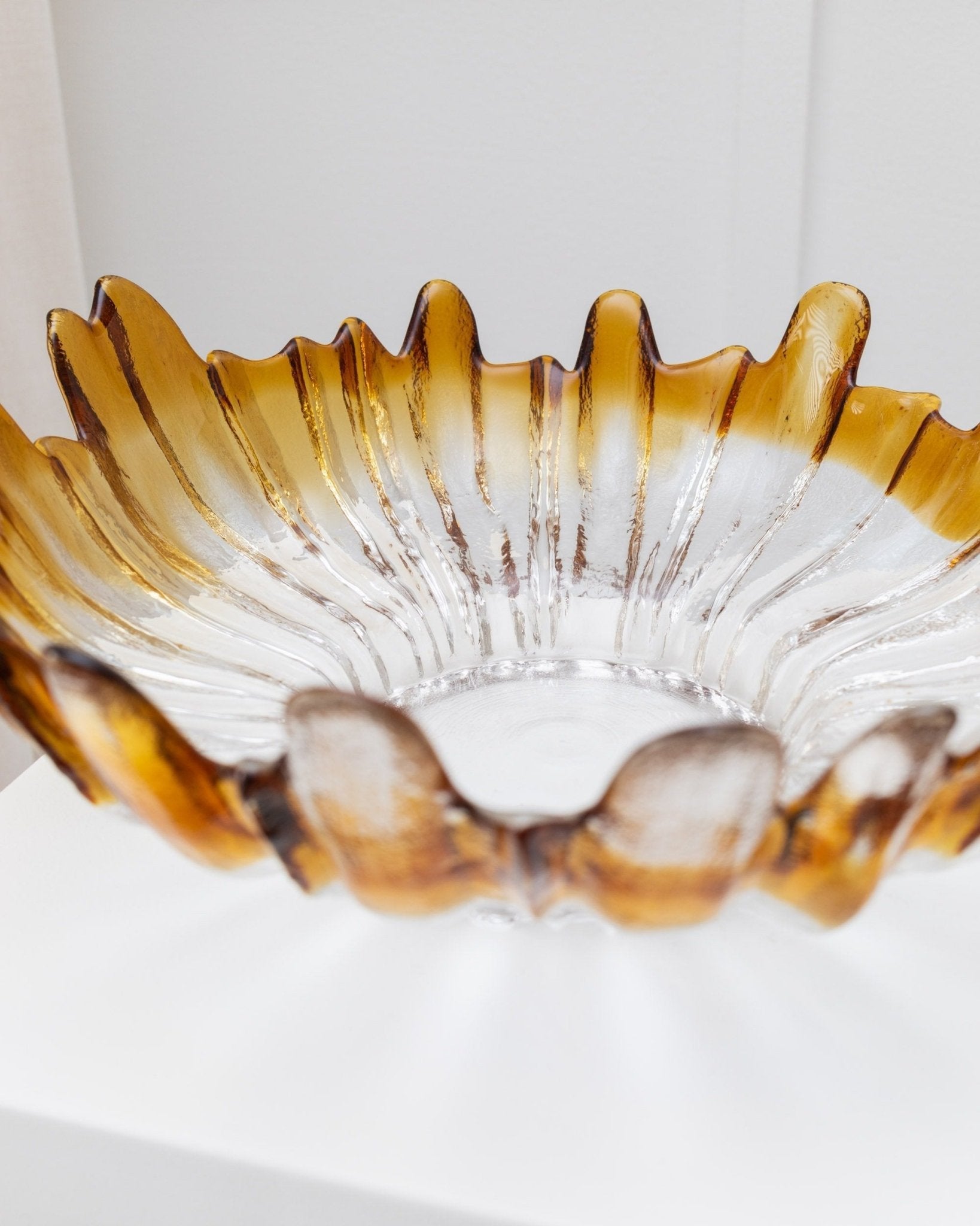 XL Finnish vintage glass bowl - Humppila era - Mid century design - 1970s - Bottega Jacobs