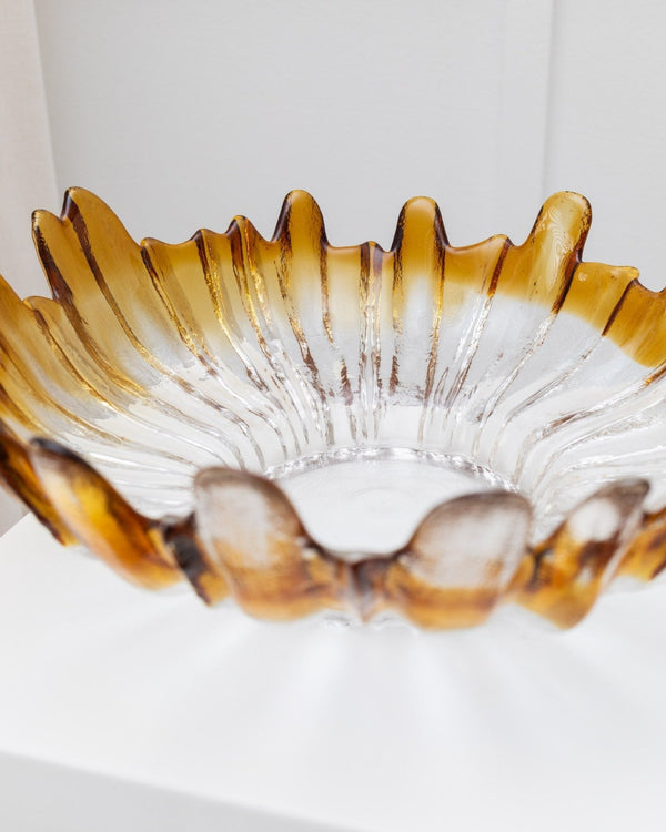 XL Finnish vintage glass bowl - Humppila era - Mid century design - 1970s - Bottega Jacobs