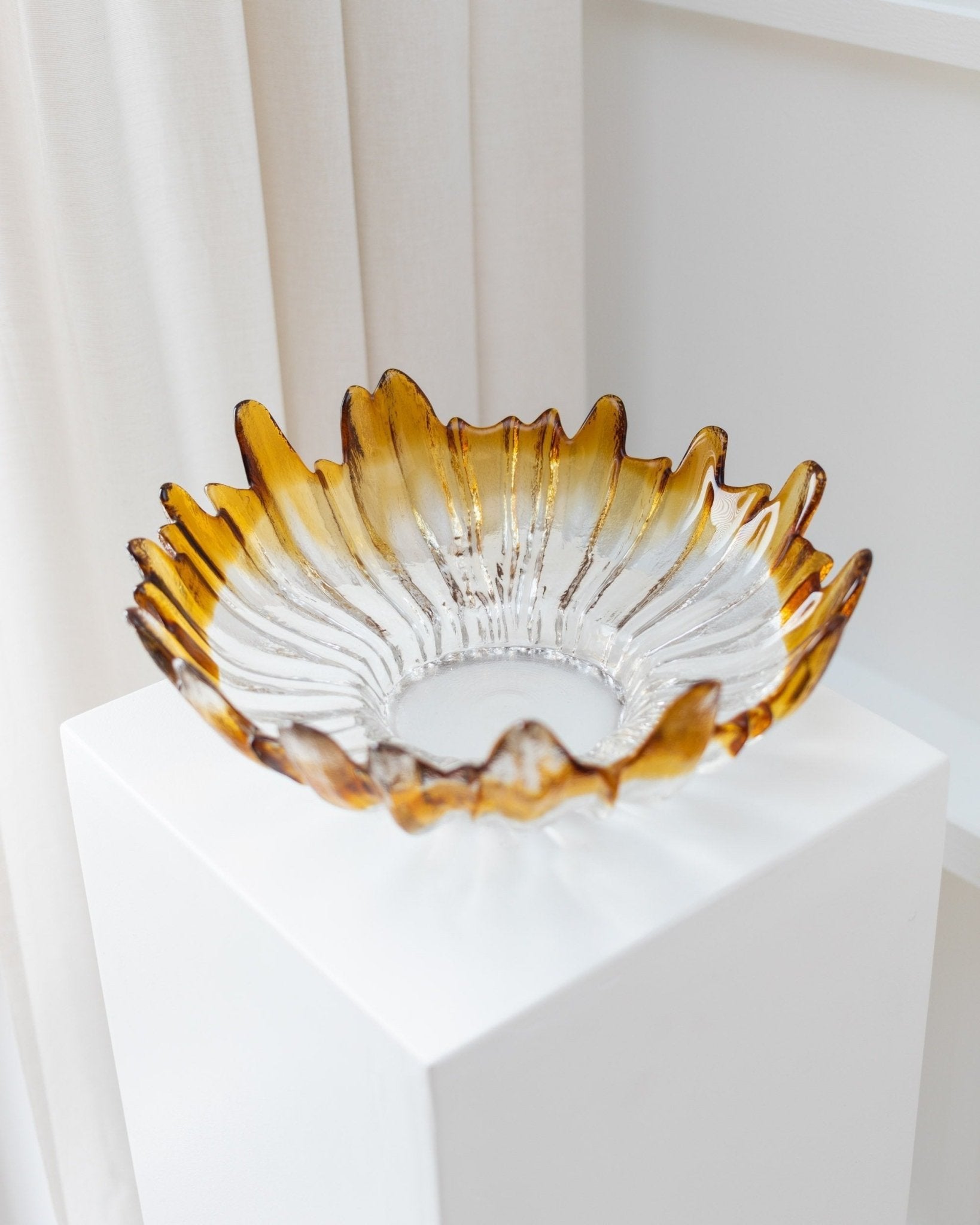 XL Finnish vintage glass bowl - Humppila era - Mid century design - 1970s - Bottega Jacobs