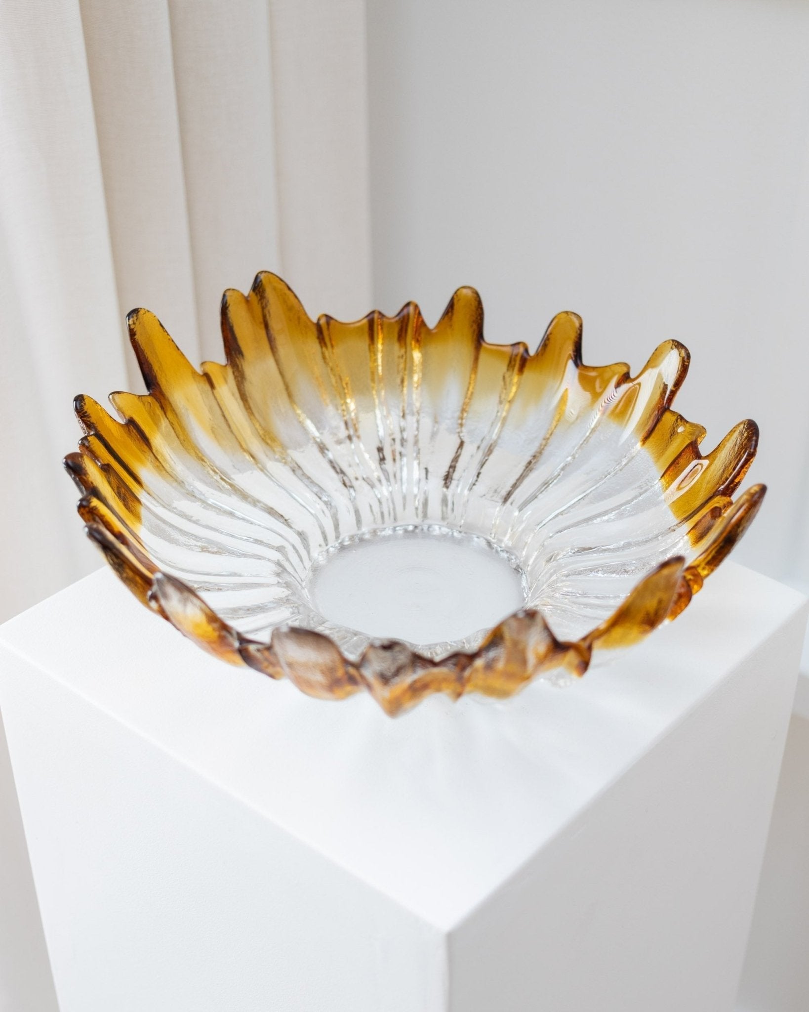 XL Finnish vintage glass bowl - Humppila era - Mid century design - 1970s - Bottega Jacobs