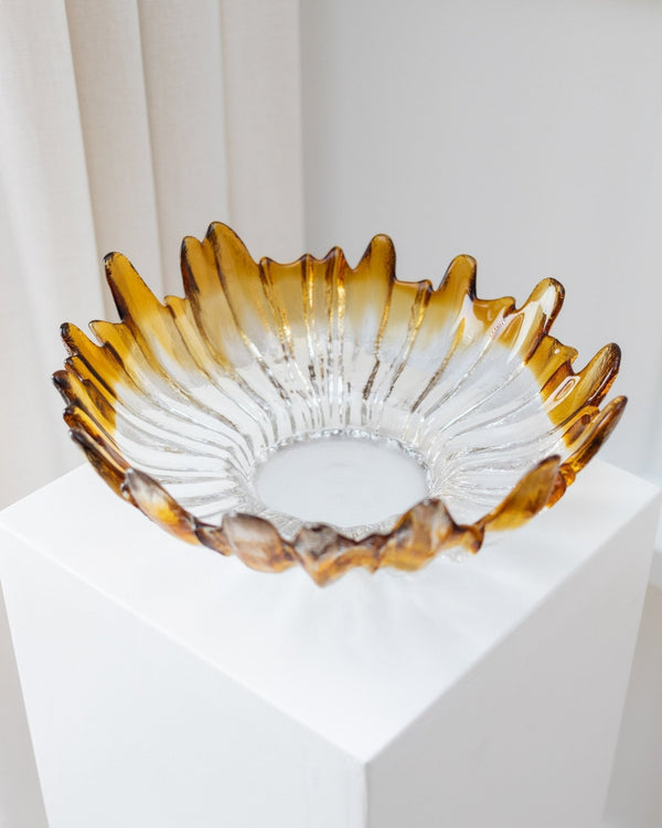 XL Finnish vintage glass bowl - Humppila era - Mid century design - 1970s - Bottega Jacobs