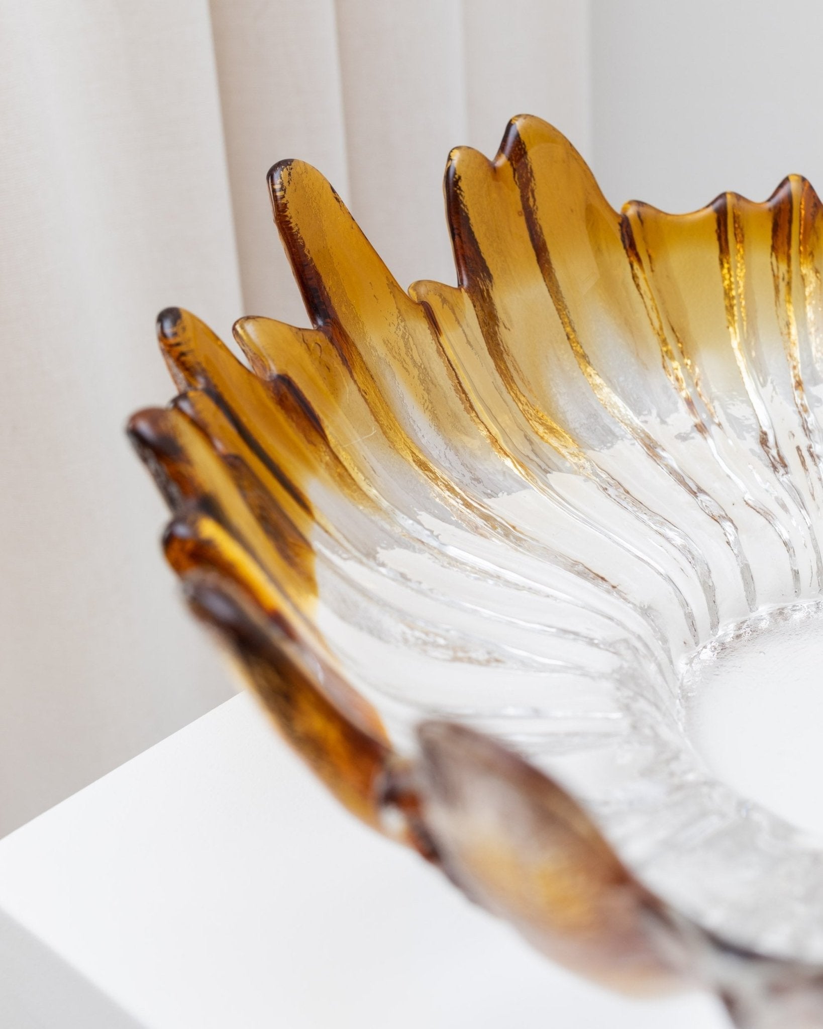 XL Finnish vintage glass bowl - Humppila era - Mid century design - 1970s - Bottega Jacobs