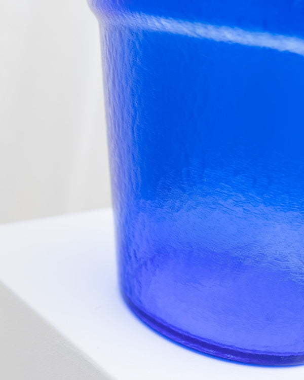 XL Flowerpot made of blue glass - Mid Century Design - Italy - 1970s - Bottega Jacobs