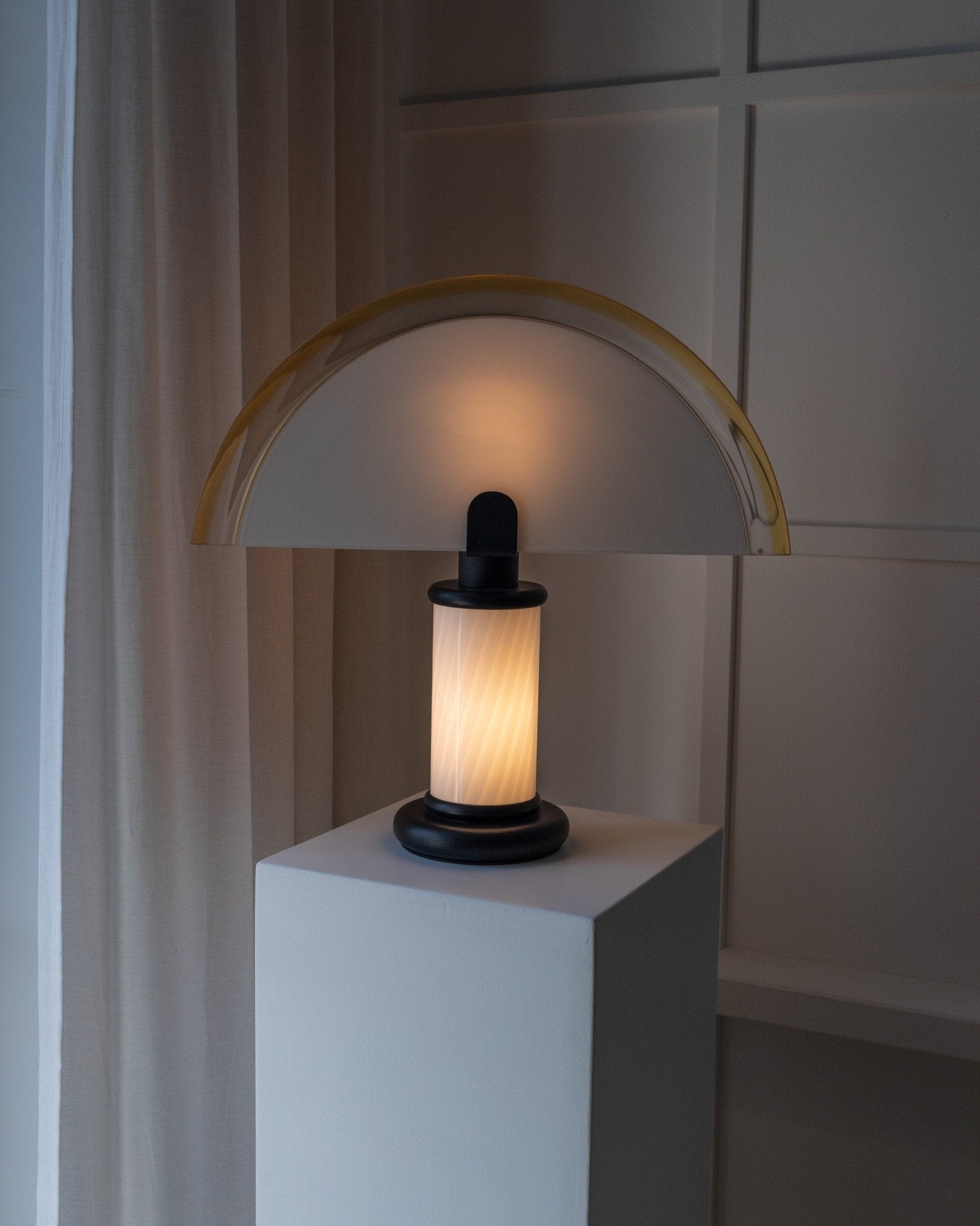XL Murano table lamp Swirl glass - Memphis handmade in Italy - 1980s - Bottega Jacobs