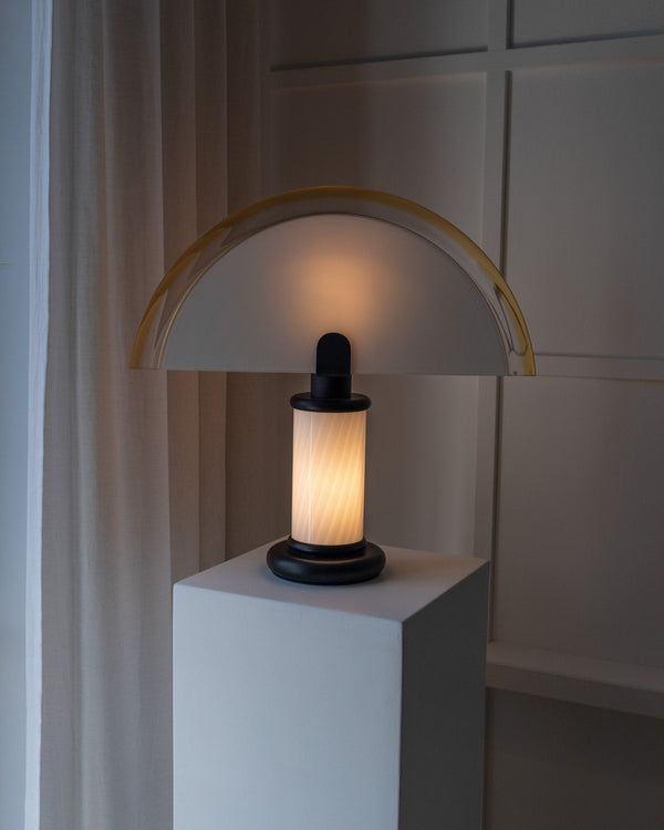 XL Murano table lamp Swirl glass - Memphis handmade in Italy - 1980s - Bottega Jacobs