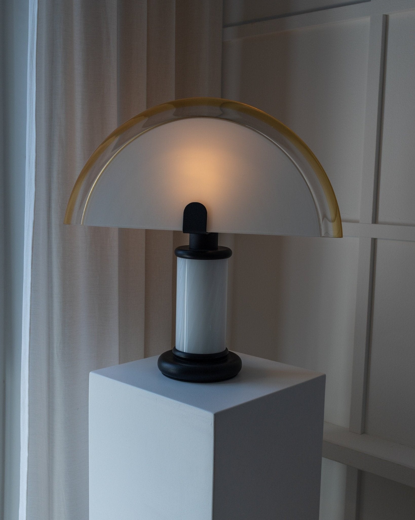 XL Murano table lamp Swirl glass - Memphis handmade in Italy - 1980s - Bottega Jacobs