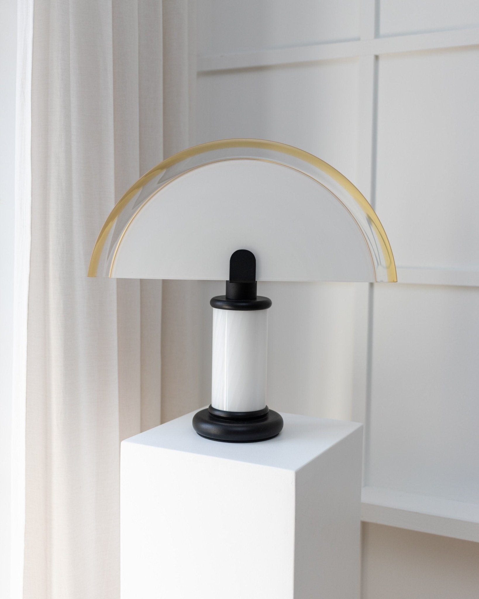 XL Murano table lamp Swirl glass - Memphis handmade in Italy - 1980s - Bottega Jacobs