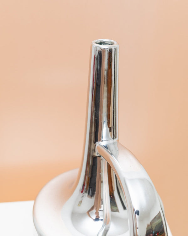 XL vintage Ceramic Vase - Chrome Glaze - SSF Italia - Space Age Design 1970s - Bottega Jacobs