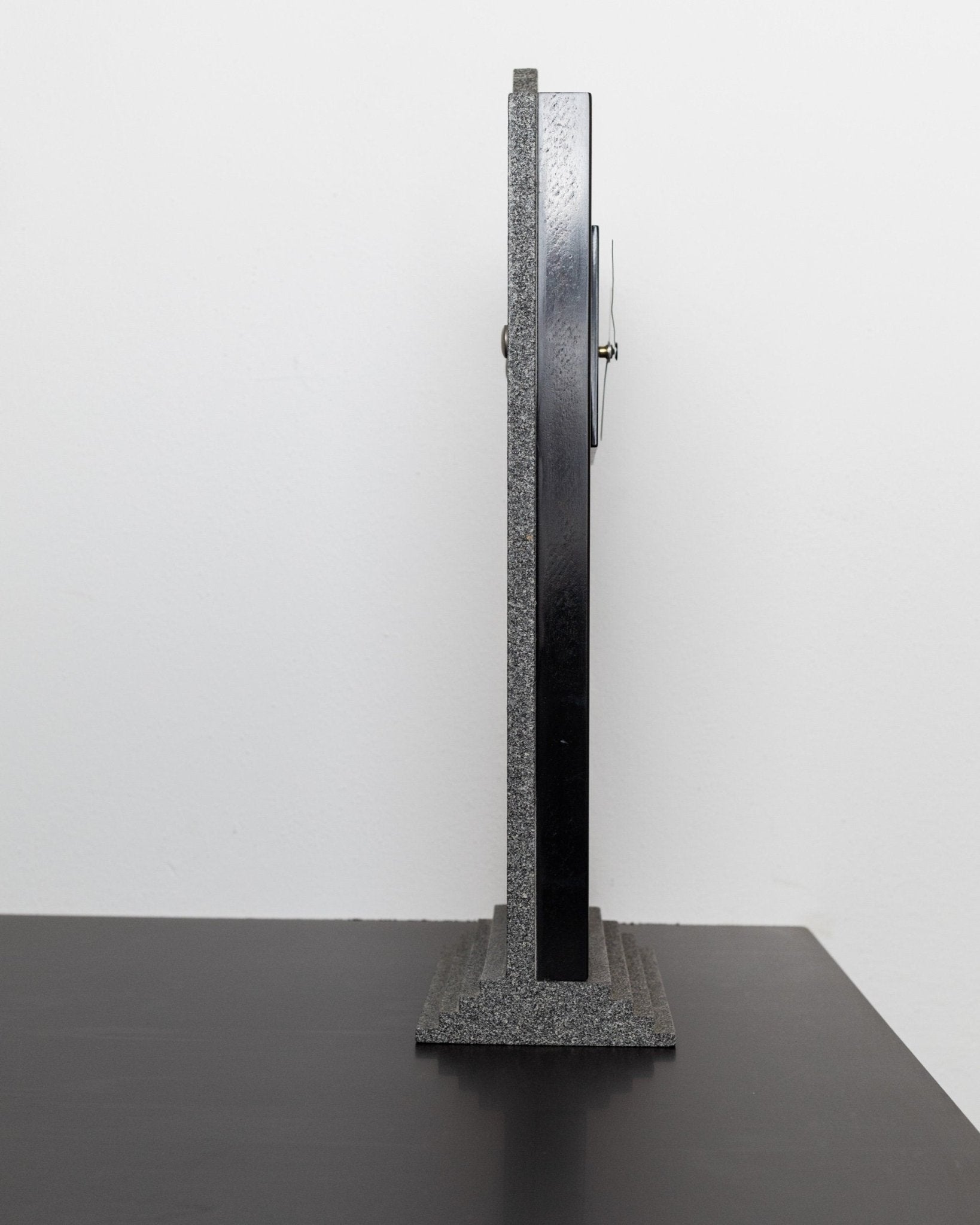 XL Vintage Costantini l'Oggetto grandfather clock 1980s - Postmodern Memphis style in black gray - Made in Italy - Bottega Jacobs