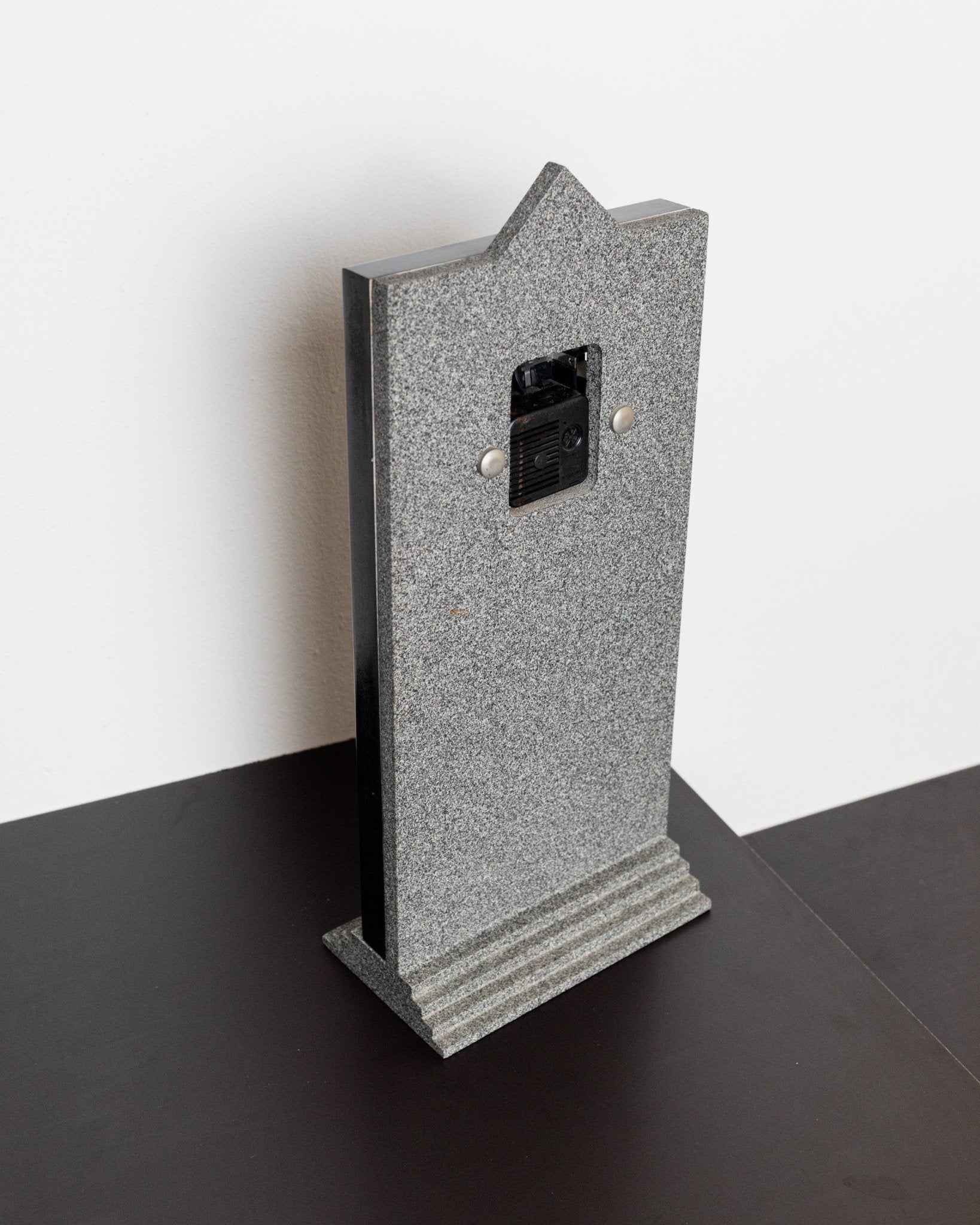 XL Vintage Costantini l'Oggetto grandfather clock 1980s - Postmodern Memphis style in black gray - Made in Italy - Bottega Jacobs