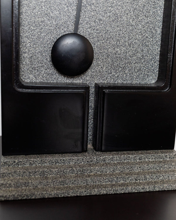 XL Vintage Costantini l'Oggetto grandfather clock 1980s - Postmodern Memphis style in black gray - Made in Italy - Bottega Jacobs
