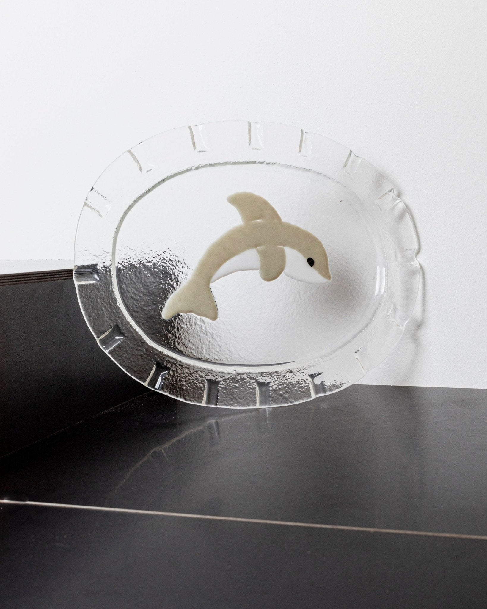 XL Vintage Dolphin Murano Glass Bowl - Serving Platter oval, Design Italy 1980s - Dolphin Decor - Table Decoration, unique Gift Idea_Bottega Jacobs