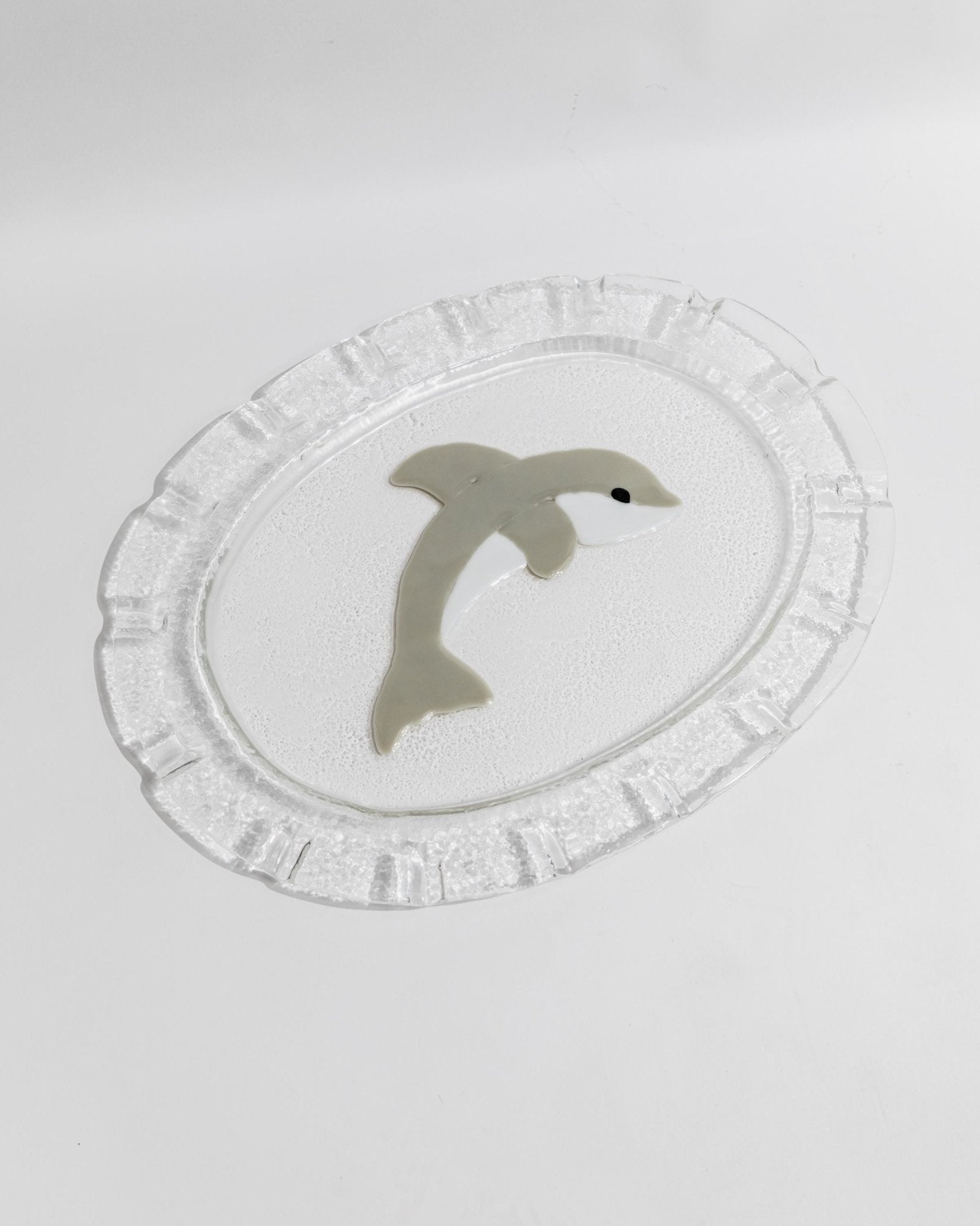 XL Vintage Dolphin Murano Glass Bowl - Serving Platter oval, Design Italy 1980s - Dolphin Decor - Table Decoration, unique Gift Idea_Bottega Jacobs