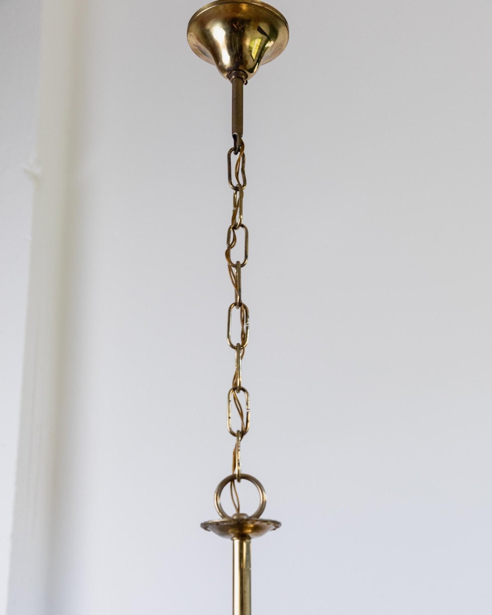 XL Vintage Murano Glass and Brass Chandelier - Liberty Style, Organic Leaf Shape, elegant timeless Design Italy 1960s - Gift Idea_Bottega Jacobs